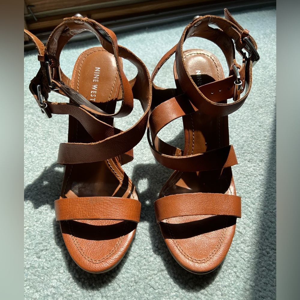 Nine West Heeled Sandals with Double Ankle Straps